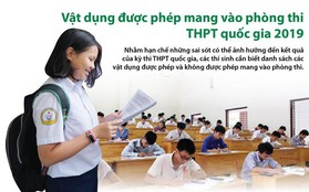 [Infographics] Vật dụng được phép mang vào phòng thi THPT quốc gia