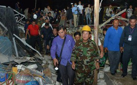 Sập tòa nhà đang xây tại Campuchia: Số người chết không ngừng tăng