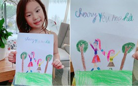 Bà xã Lý Hải "dậy thì thành công" trong tranh vẽ của con gái, nhưng khả năng viết chữ của Cherry cùng lời nhắn ngọt ngào mới bất ngờ