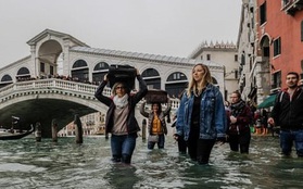 Triều cường Venice đạt mức đỉnh mới, quảng trường Saint Marc đóng cửa