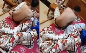 Xác minh clip con trai tát thẳng vào mặt cha già đau yếu, nằm co ro