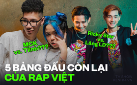 Lộ 5 bảng đấu còn lại vòng Bứt phá Rap Việt: MCK - Tlinh đối đầu, Lăng LD - Ricky Star "quyết chiến", GDucky được biên tập cắt ghép để đánh lạc hướng?