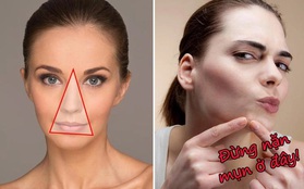 Có một vùng gọi là "tam giác tử thần" trên mặt, nếu bị mụn ở đó thì tốt nhất đừng động vào nếu không muốn bị liệt mặt, méo miệng