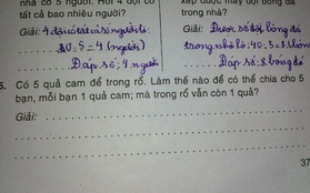 Toán lớp 2 có đáp án siêu dễ: "Có 5 quả cam. Làm sao chia đều 5 bạn, mỗi bạn 1 quả, nhưng trong rổ vẫn còn 1 quả?"