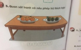 Bài Toán lớp 1 gây tranh cãi: "Cho 4 cam chín, 3 cam xanh. Hỏi điền phép trừ nào hợp lý?"