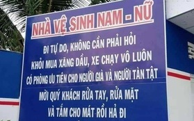 Cận cảnh cây xăng có các slogan "độc nhất vô nhị" ở An Giang