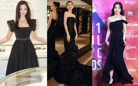 Không cần váy áo sặc sỡ sương sa hạt lựu, mỹ nhân Hoa - Hàn chỉ diện đầm đen huyền bí là đã đẹp không thốt nên lời
