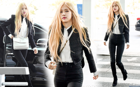 Chưa đến Paris dự show, Rosé (BLACKPINK) đã biến sân bay thành sàn catwalk: Xinh hớp hồn, body khiến dân tình câm nín