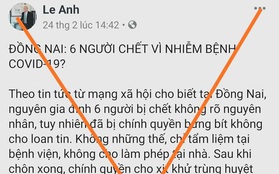 Thông tin 6 người trong 1 gia đình chết do nhiễm Covid-19 ở Đồng Nai là sai sự thật