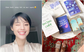 Được fan tặng sách để đọc trong thời gian cách ly tại nhà, Khánh Linh mừng đến độ đi nhận đồ với đôi dép cọc cạch