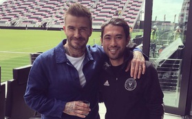 David Beckham khoác vai chụp ảnh với cầu thủ gốc Việt, nhìn hình khó ai tin cả hai chênh nhau tới 10 tuổi