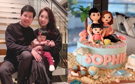 Vợ chồng Đặng Thu Thảo mở tiệc sinh nhật mừng con gái tròn 2 tuổi, dấu hiệu ẩn ý trên chiếc bánh kem chiếm spotlight