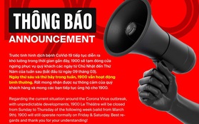Club lớn nhất nhì Hà Nội thông báo đóng cửa để tránh lây lan dịch bệnh, chỉ mở đúng 2 ngày mỗi tuần