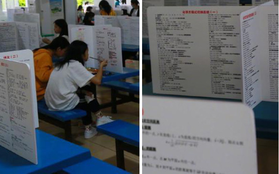 Trường học dựng vách ngăn chống dịch trong canteen, học trò ôm đầu méo mặt vì dòng chữ đặc biệt trên vách
