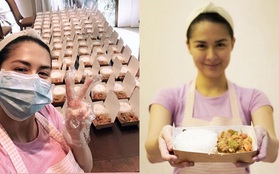 "Mỹ nhân đẹp nhất Philippines" gây xúc động khi tự tay nấu 200 suất cơm ủng hộ đội ngũ y bác sĩ chống dịch