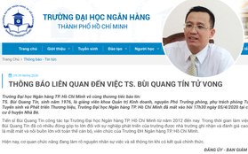 Đại học Ngân Hàng TPHCM thông báo chính thức việc tiến sĩ Bùi Quang Tín tử vong