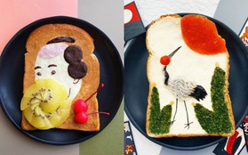 Học nghệ sĩ Nhật làm cho bữa sáng của mình trở nên thú vị bằng cách biến bánh mì thành những bức tranh tuyệt đẹp