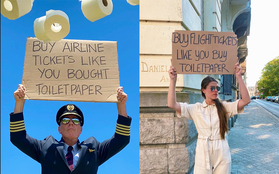 Bức ảnh phi công cầm biển “Hãy mua vé máy bay như bạn mua giấy vệ sinh”: đằng sau sự ví von hài hước là nỗi buồn của hàng triệu người