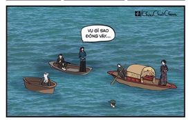 Bức ảnh đang viral nhất MXH hôm nay: Ai không "chịu khó" xem MV liệu có nhận ra Sơn Tùng M-TP, Chi Pu và Hoà Minzy đang chèo thuyền "cứu" Đen Vâu?