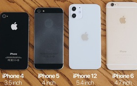 So sánh iPhone 12 5,4 inch với iPhone 4, iPhone 5 và iPhone 6: Chiếc iPhone nhỏ gọn đáng để chờ đợi
