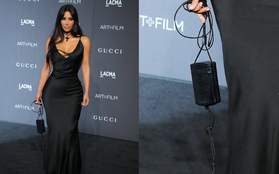 Netizen Việt "té ghế" vì màn thả dáng kỳ lạ nhất Hollywood: Kim Kardashian vội quá đem sạc máy tính lên thảm đỏ hay gì?