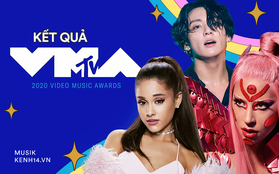 Kết quả MTV VMAs 2020: Lady Gaga và BTS chiếm trọn spotlight, Ariana Grande gom nhanh 4 giải, riêng Billie Eilish trắng tay