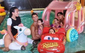 Georgina khoe ảnh "chill" bên hồ bơi cùng Ronaldo và các con trước tin đồn không được lòng mẹ chồng tương lai