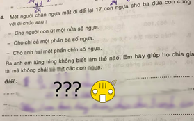 Hỏi: "Chia đều 17 con ngựa cho 3 người?", đáp án thông minh của cậu nhóc khiến giáo viên cười lăn, còn bà mẹ thì "chua mặt" quá!