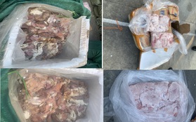 Kiểm tra xe tải đang bốc hàng, phát hiện 3,5 tấn thịt và nội tạng lợn hôi thối chuẩn bị bán dịp Tết