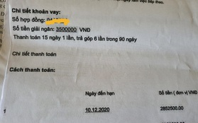 Sốc: Vay trực tuyến 3,5 triệu đồng, phải trả hơn 17,1 triệu đồng trong 90 ngày