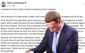 Mark Zuckerberg lên tiếng thừa nhận Facebook gặp lỗi tồi tệ nhất trong nhiều năm qua, không quan tâm tài sản "bốc hơi" 6 tỷ USD