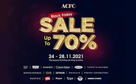 Loạt thương hiệu thời trang đình đám giảm giá cực khủng lên đến 70%++ tại ACFC trong dịp Black Friday này!