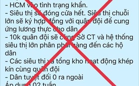 NÓNG: Thông tin "TP.HCM vào tình trạng khẩn" là bịa đặt, đề nghị không chia sẻ