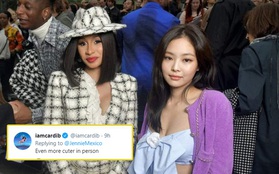Từng "sượng trân" bên nhau tại Paris, giờ Cardi B công khai khen Jennie (BLACKPINK) hết lời ngay dưới tweet của fan?