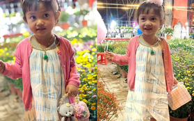 Con gái Lê Dương Bảo Lâm đi chợ hoa Tết nhưng quyết đeo đầy vàng lên người mới chịu, ngờ đâu bị bố lầy lội trêu vì 1 lý do