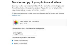 Apple cho chuyển ảnh từ iCloud sang Google Photos