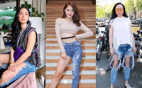 "Bạn thân Hà Tăng" diện quần jeans mà dân tình xa lánh, lặp lại vết xe đổ từ style thảm họa của Hương Giang - Phượng Chanel