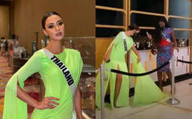 Sự tình đằng sau drama ở Miss Universe: Hoa hậu Thái Lan bị đối thủ đạp rách váy, gây tranh cãi vì thái độ của cả hai