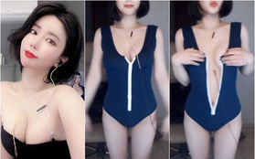 "Rửa mắt" cho fan với màn kéo khóa khoe ngực siêu gợi cảm, nữ streamer xinh đẹp phớt lờ luôn cảnh báo sau đó