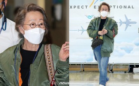 Sao nữ 74 tuổi đã có mặt ở sân bay Hàn Quốc sau chiến thắng lịch sử tại Oscar, phong cách ăn mặc khiến Knet ngỡ ngàng