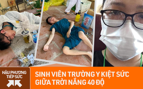 Ảnh: Sinh viên trường Y hỗ trợ chống dịch Covid-19 trong nhiều giờ, kiệt sức, ngất xỉu giữa thời tiết nắng nóng khắc nghiệt