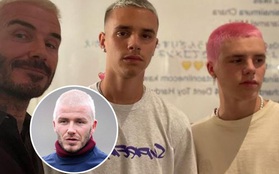 David Beckham có màn hồi xuân gây sốt khi để kiểu đầu bạch kim, nhìn màu tóc của cậu ba Cruz còn sốc hơn