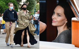 Angelina Jolie "đại náo" nước Ý: Lộ chân gân guốc da bọc xương nhưng visual kinh diễm "cân" tất, át cả ái nữ "khổng lồ" Shiloh