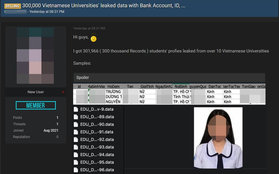 Nghi vấn hơn 300.000 hồ sơ sinh viên của nhiều trường đại học tại Việt Nam bị rao bán trên các diễn đàn MXH