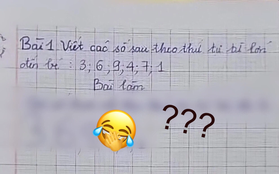 Cô giáo yêu cầu viết các số từ LỚN đến BÉ, đáp án cậu nhóc đưa ra khiến giáo viên "cạn lời", khen ngợi "thông minh" quá