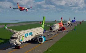 Nhóm game thủ tái hiện lại sân bay Nội Bài trong Minecraft với tỷ lệ 1:1