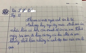 Học sinh lớp 3 làm Văn tả anh trai, sau màn "bóc phốt" là câu chốt đi vào lòng người!