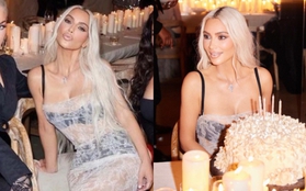 Kim Kardashian khoe thân hình đồng hồ cát với váy xuyên thấu