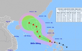 Tin bão Nalgae mới nhất: Di chuyển nhanh, giật cấp 12