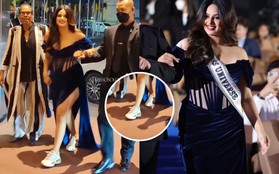 Bông hậu Hoàn vũ bị "gạch đá" vì mặc đầm dạ hội mà đi sneakers: Netizen có đang quá lời?